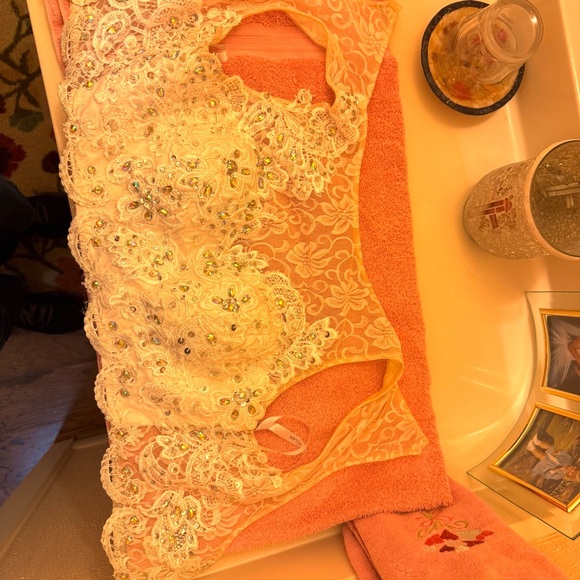 BLACK & CREAM 2-PIECE PROM DRESS-DESIGNER RACHEL ALLAN PRINCESS - Picture 5 of 6